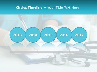 A Doctor Writing On A Clipboard With A Stethoscope PowerPoint Template