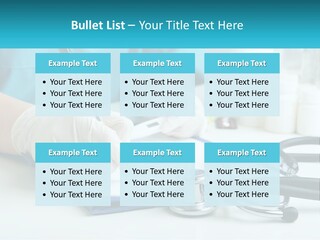 A Doctor Writing On A Clipboard With A Stethoscope PowerPoint Template