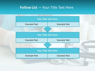 A Doctor Writing On A Clipboard With A Stethoscope PowerPoint Template