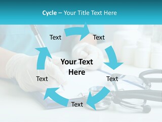 A Doctor Writing On A Clipboard With A Stethoscope PowerPoint Template