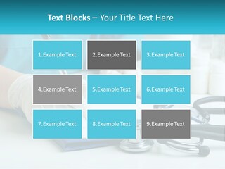 A Doctor Writing On A Clipboard With A Stethoscope PowerPoint Template