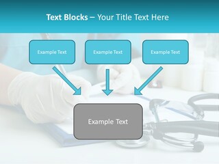 A Doctor Writing On A Clipboard With A Stethoscope PowerPoint Template