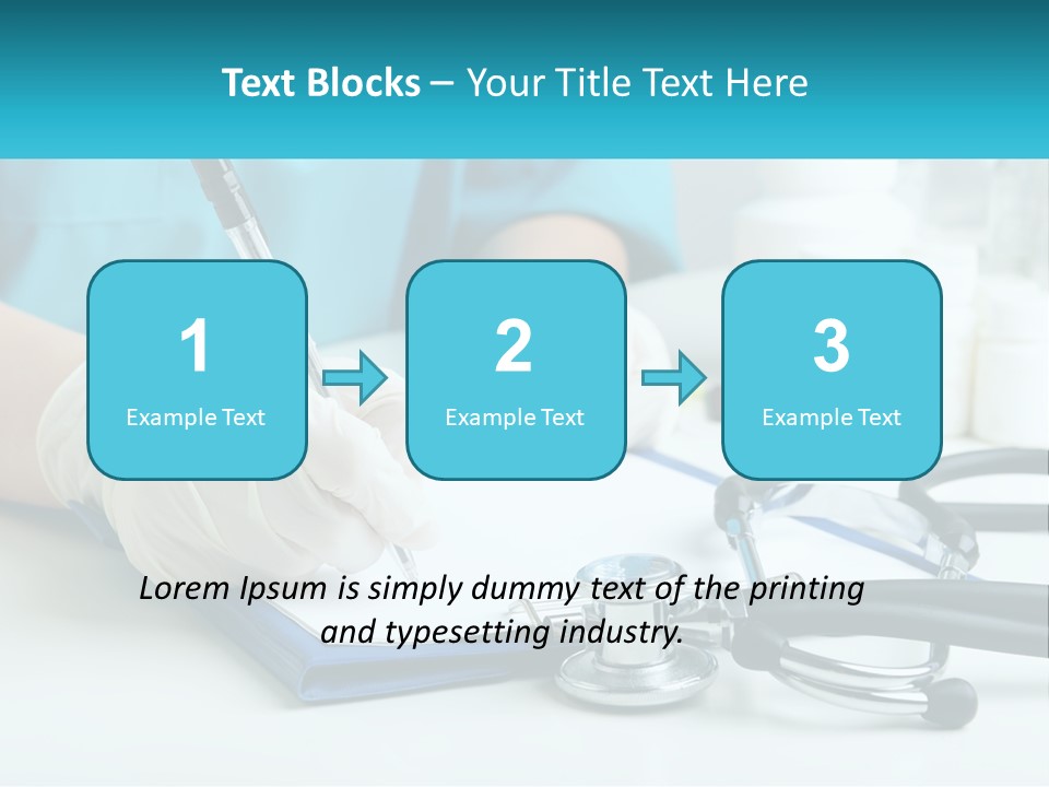 A Doctor Writing On A Clipboard With A Stethoscope PowerPoint Template