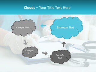 A Doctor Writing On A Clipboard With A Stethoscope PowerPoint Template