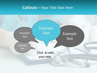 A Doctor Writing On A Clipboard With A Stethoscope PowerPoint Template