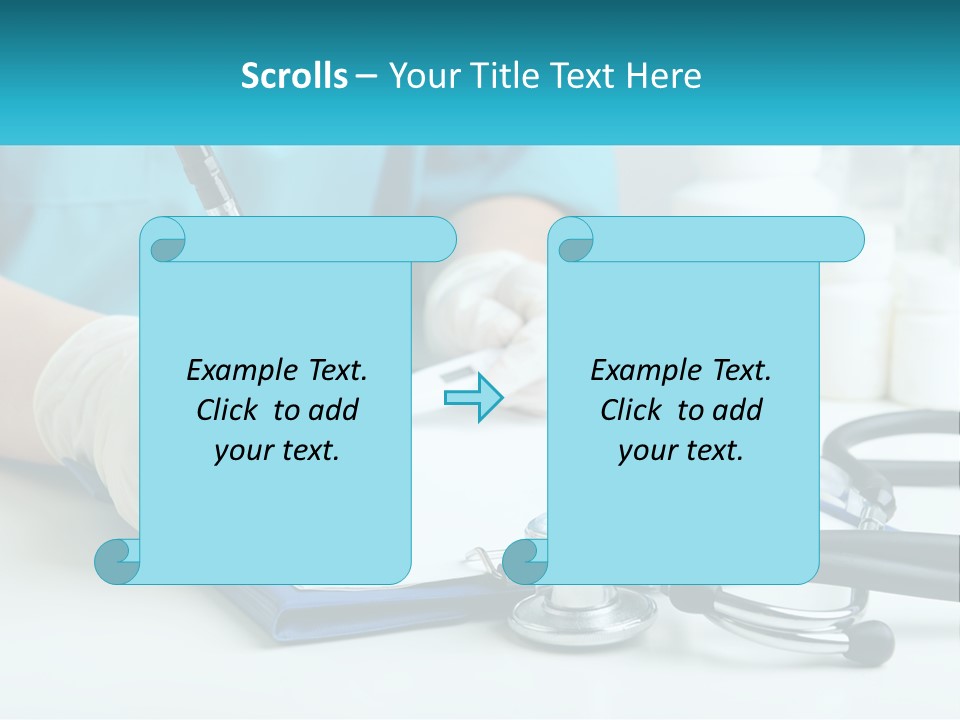 A Doctor Writing On A Clipboard With A Stethoscope PowerPoint Template