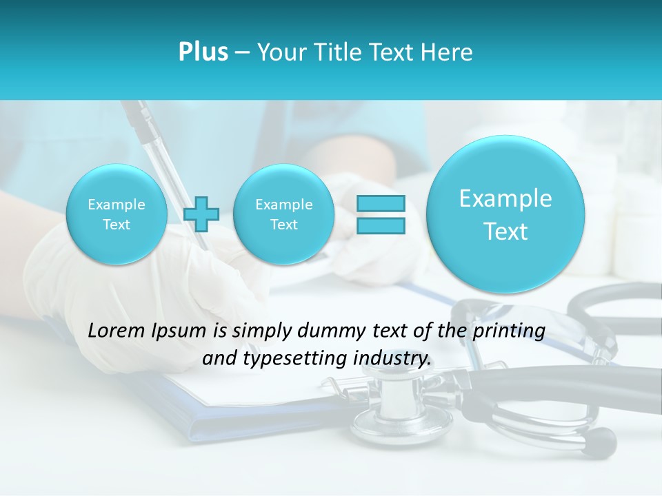 A Doctor Writing On A Clipboard With A Stethoscope PowerPoint Template