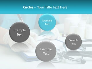 A Doctor Writing On A Clipboard With A Stethoscope PowerPoint Template