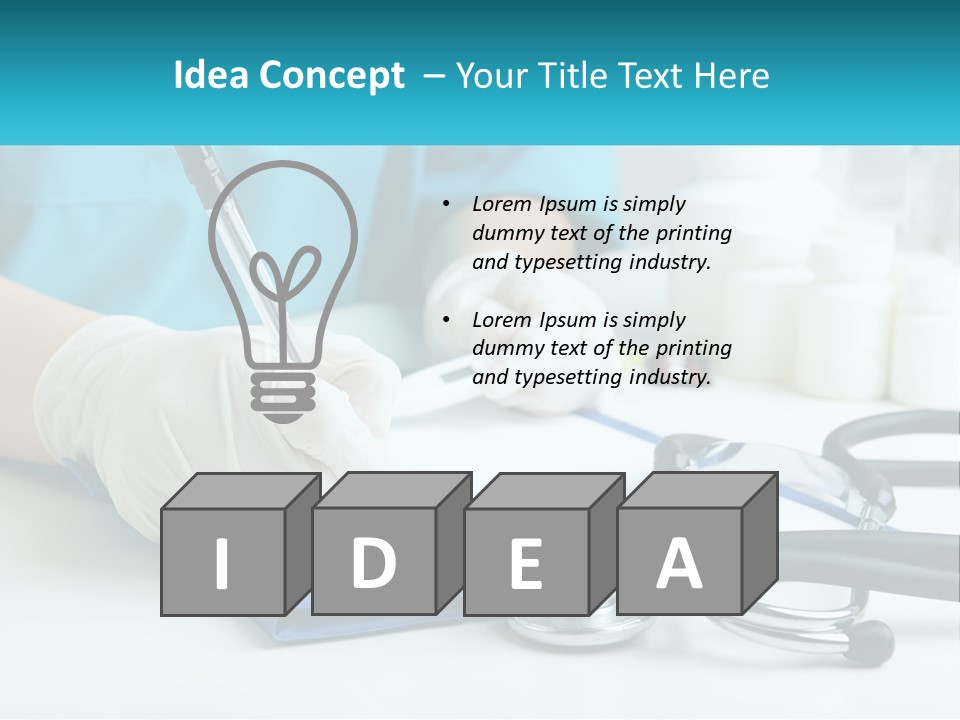 A Doctor Writing On A Clipboard With A Stethoscope PowerPoint Template
