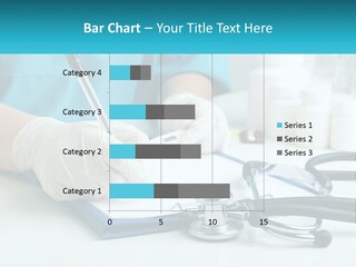 A Doctor Writing On A Clipboard With A Stethoscope PowerPoint Template