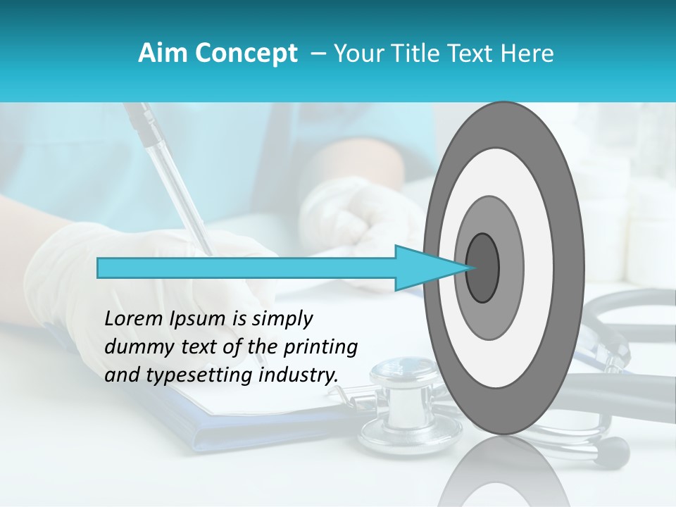 A Doctor Writing On A Clipboard With A Stethoscope PowerPoint Template