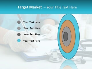 A Doctor Writing On A Clipboard With A Stethoscope PowerPoint Template