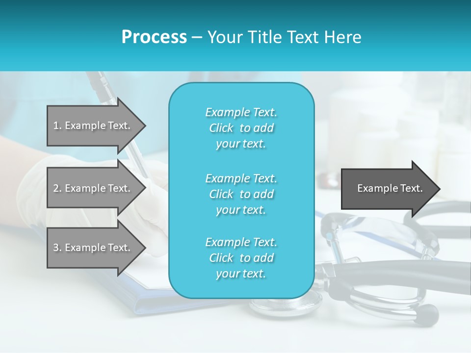 A Doctor Writing On A Clipboard With A Stethoscope PowerPoint Template