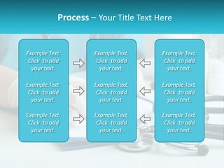 A Doctor Writing On A Clipboard With A Stethoscope PowerPoint Template