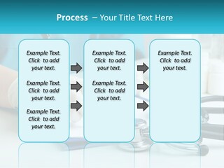 A Doctor Writing On A Clipboard With A Stethoscope PowerPoint Template