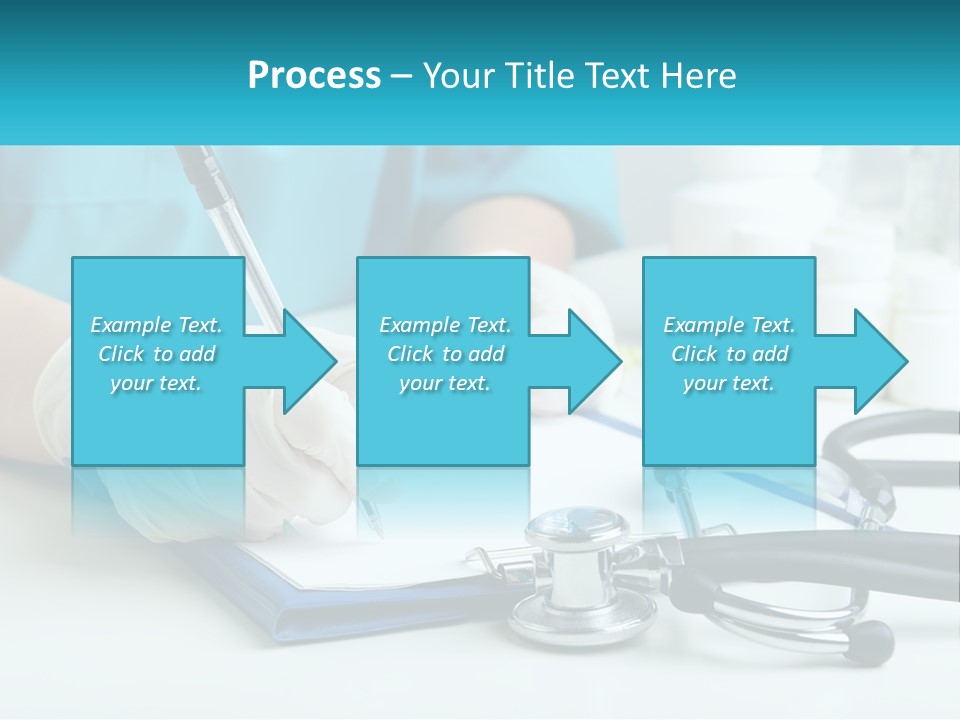 A Doctor Writing On A Clipboard With A Stethoscope PowerPoint Template