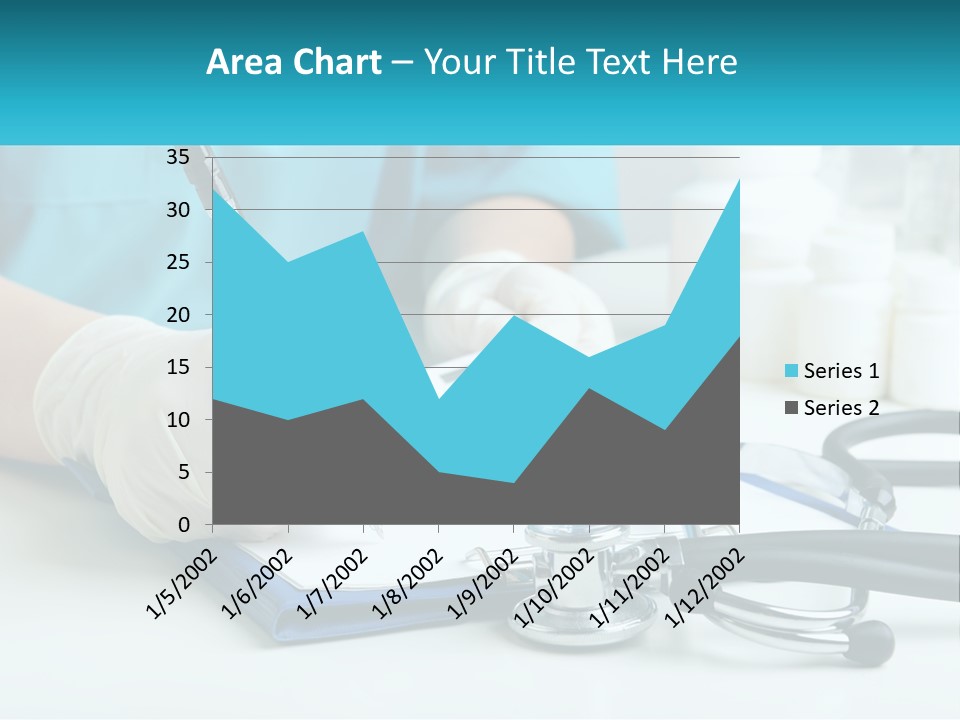A Doctor Writing On A Clipboard With A Stethoscope PowerPoint Template