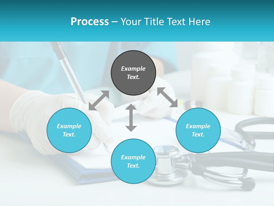 A Doctor Writing On A Clipboard With A Stethoscope PowerPoint Template
