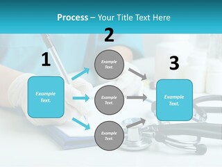 A Doctor Writing On A Clipboard With A Stethoscope PowerPoint Template