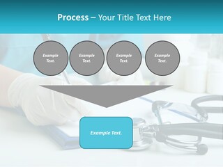 A Doctor Writing On A Clipboard With A Stethoscope PowerPoint Template