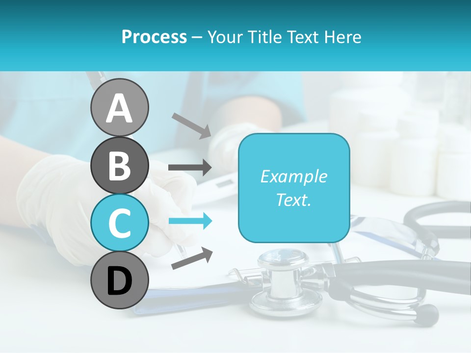 A Doctor Writing On A Clipboard With A Stethoscope PowerPoint Template