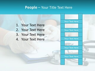 A Doctor Writing On A Clipboard With A Stethoscope PowerPoint Template