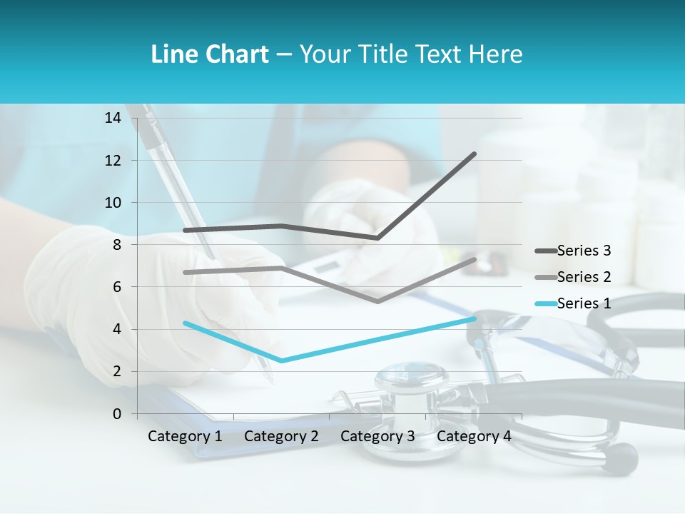 A Doctor Writing On A Clipboard With A Stethoscope PowerPoint Template