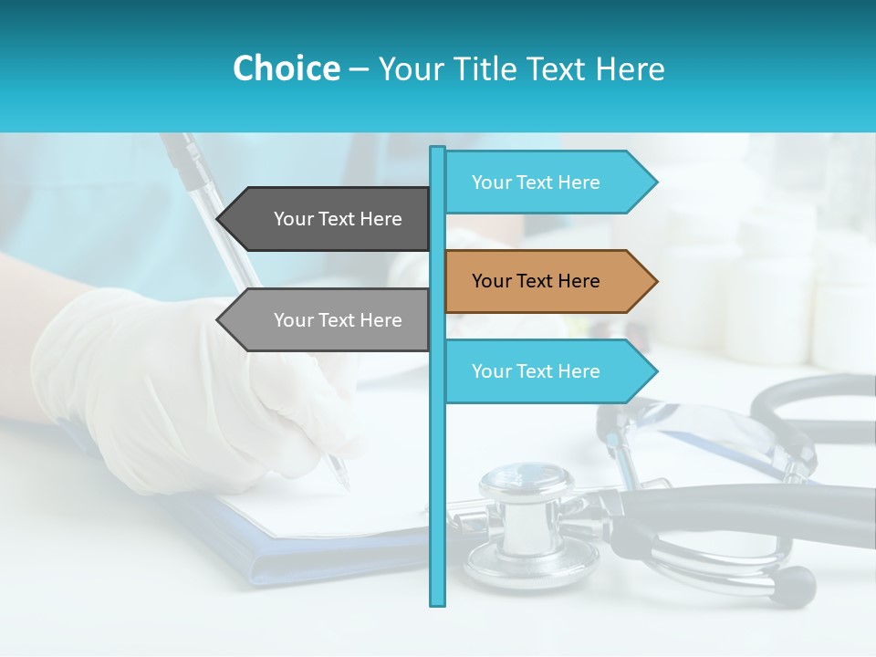 A Doctor Writing On A Clipboard With A Stethoscope PowerPoint Template