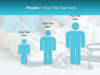 A Doctor Writing On A Clipboard With A Stethoscope PowerPoint Template