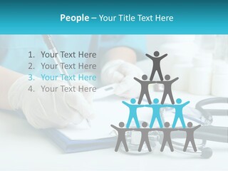 A Doctor Writing On A Clipboard With A Stethoscope PowerPoint Template