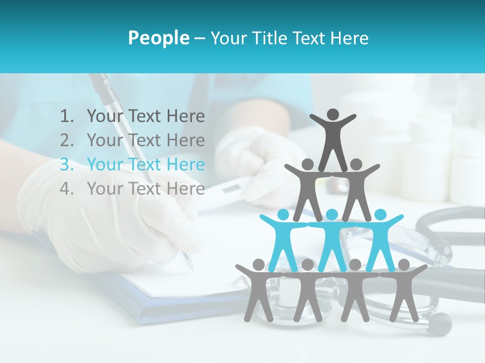 A Doctor Writing On A Clipboard With A Stethoscope PowerPoint Template