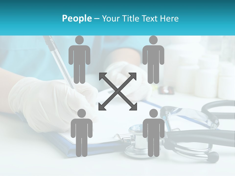 A Doctor Writing On A Clipboard With A Stethoscope PowerPoint Template