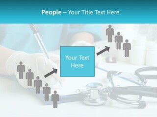 A Doctor Writing On A Clipboard With A Stethoscope PowerPoint Template