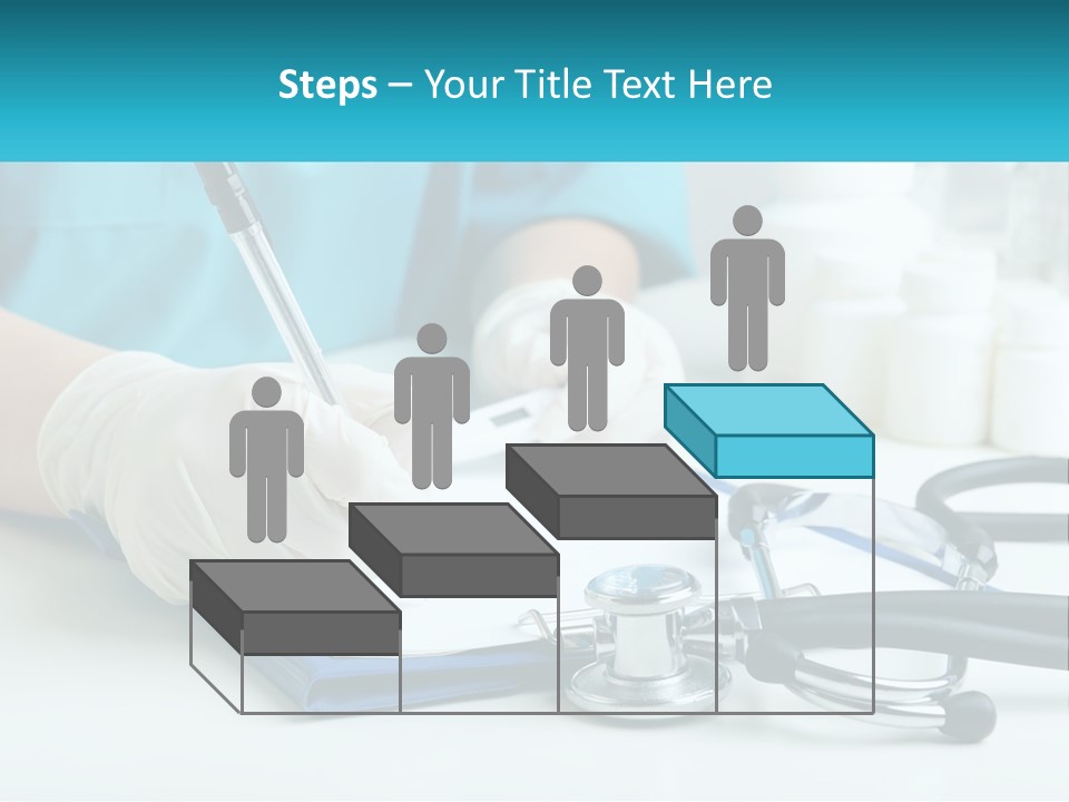 A Doctor Writing On A Clipboard With A Stethoscope PowerPoint Template
