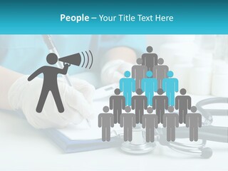 A Doctor Writing On A Clipboard With A Stethoscope PowerPoint Template