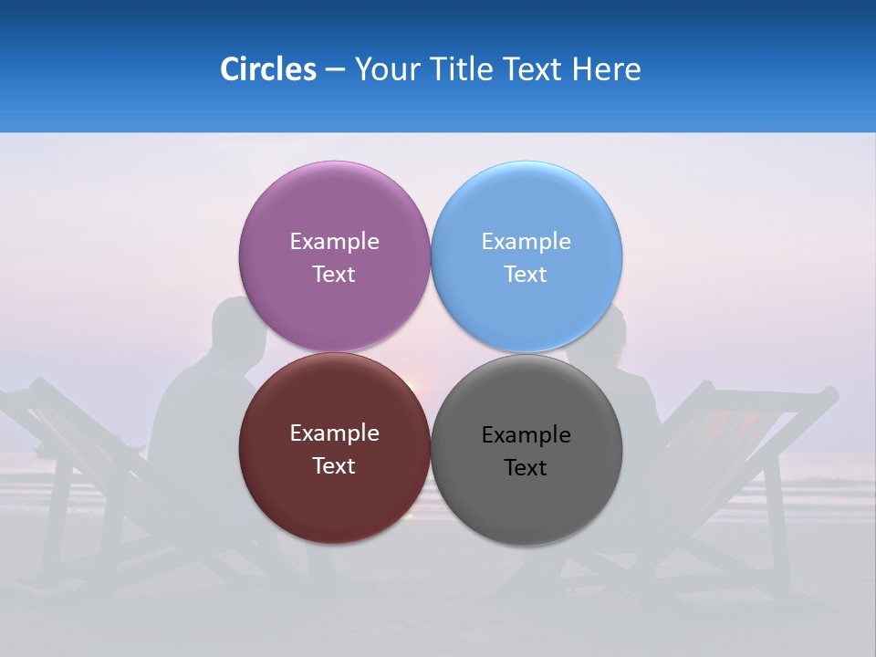 A Man And A Woman Sitting On Beach Chairs At Sunset PowerPoint Template