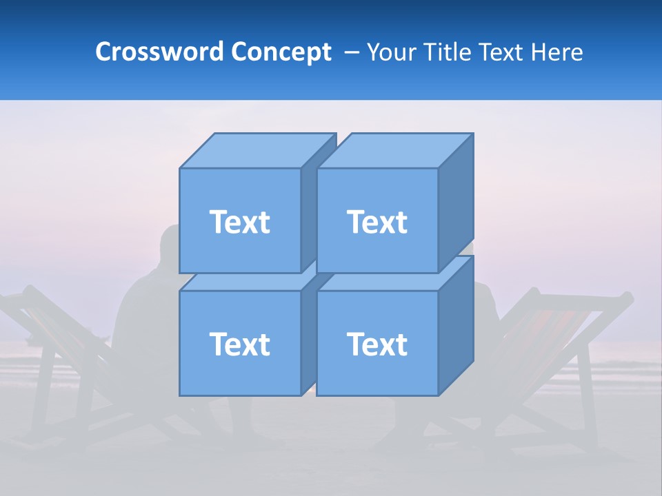 A Man And A Woman Sitting On Beach Chairs At Sunset PowerPoint Template