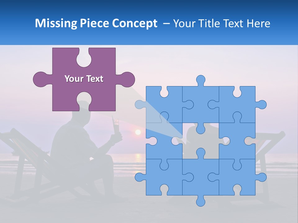 A Man And A Woman Sitting On Beach Chairs At Sunset PowerPoint Template