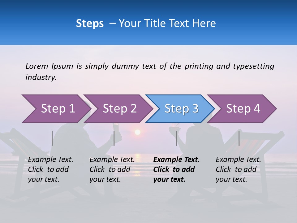 A Man And A Woman Sitting On Beach Chairs At Sunset PowerPoint Template
