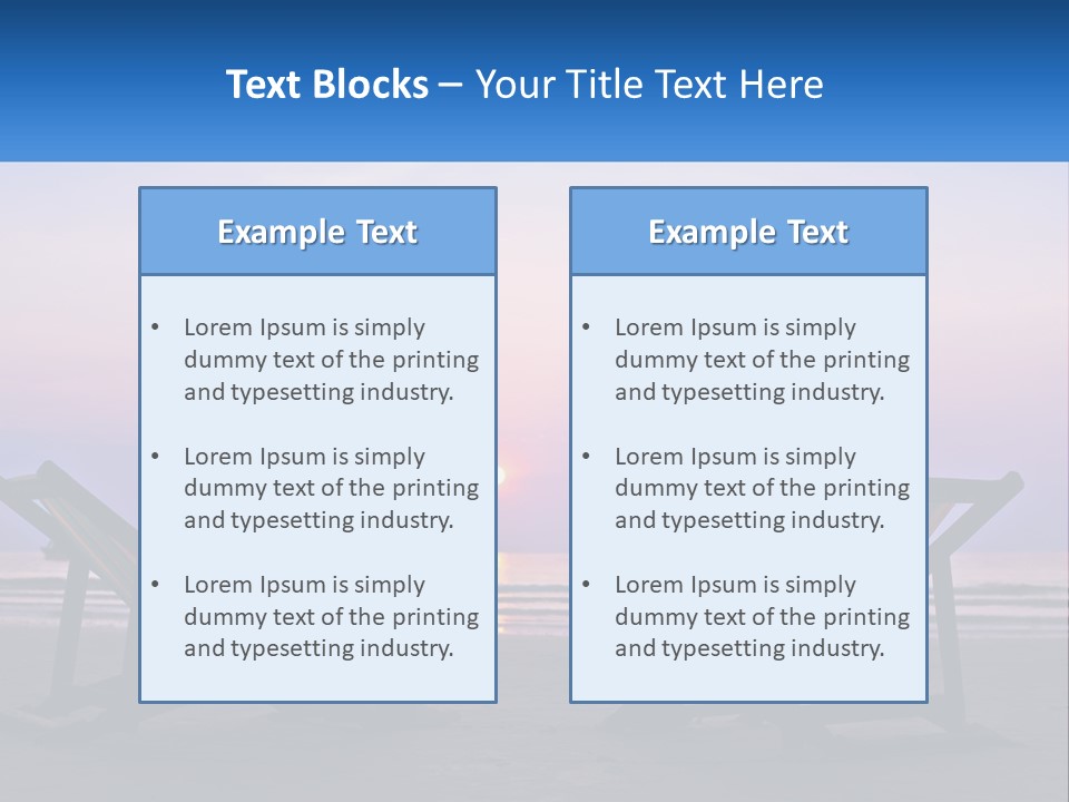 A Man And A Woman Sitting On Beach Chairs At Sunset PowerPoint Template
