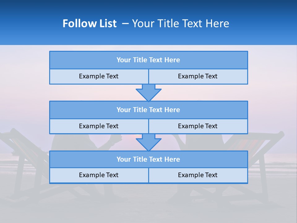 A Man And A Woman Sitting On Beach Chairs At Sunset PowerPoint Template