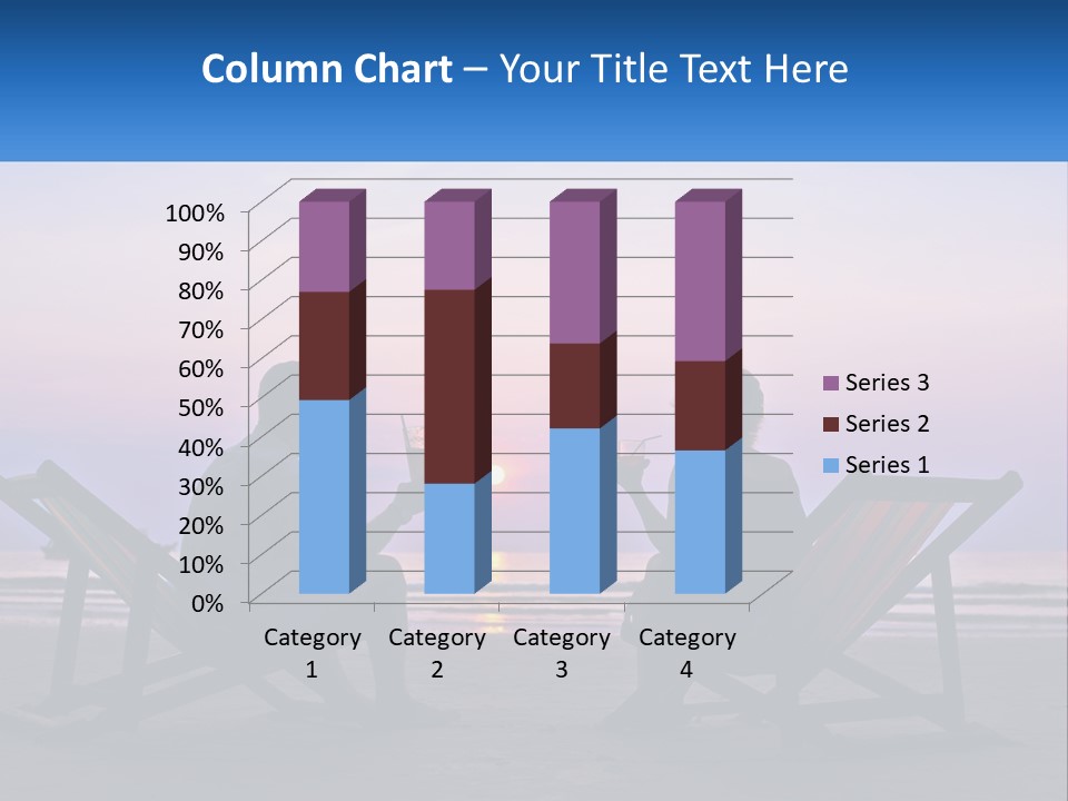 A Man And A Woman Sitting On Beach Chairs At Sunset PowerPoint Template