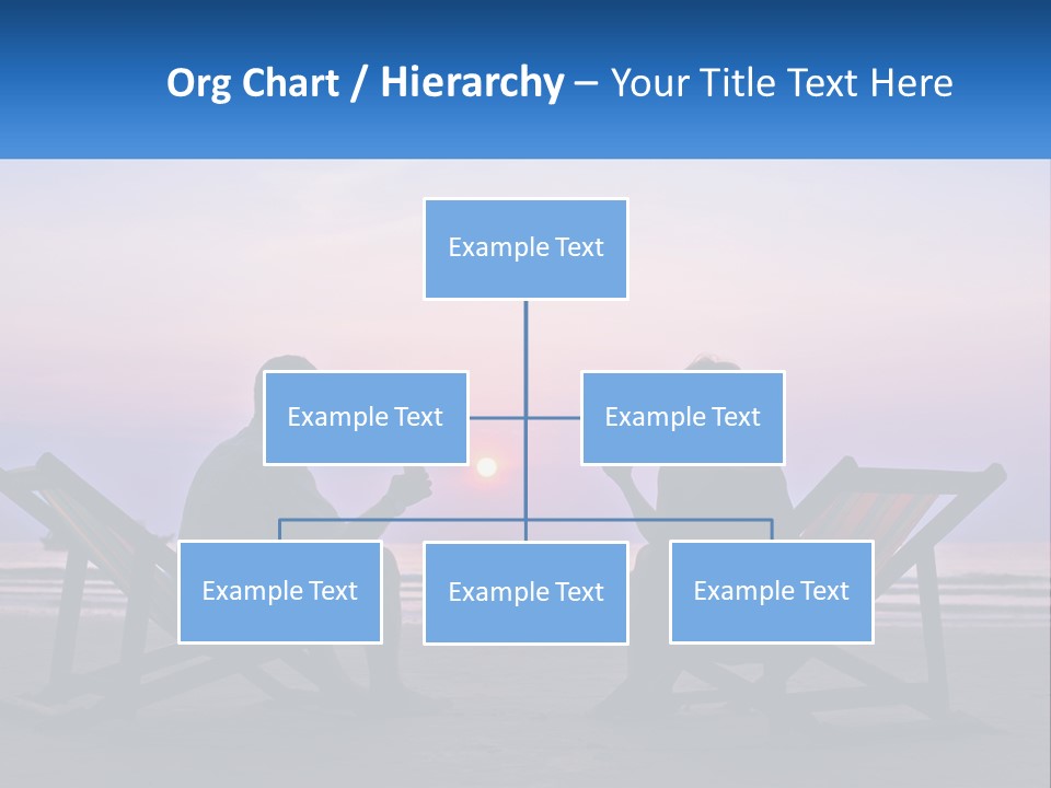 A Man And A Woman Sitting On Beach Chairs At Sunset PowerPoint Template