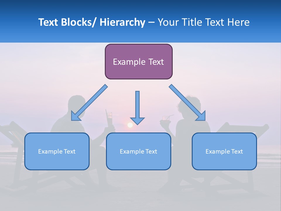 A Man And A Woman Sitting On Beach Chairs At Sunset PowerPoint Template