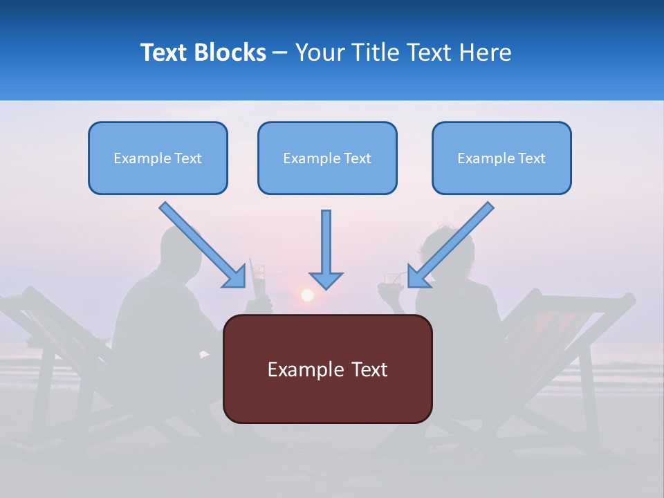 A Man And A Woman Sitting On Beach Chairs At Sunset PowerPoint Template