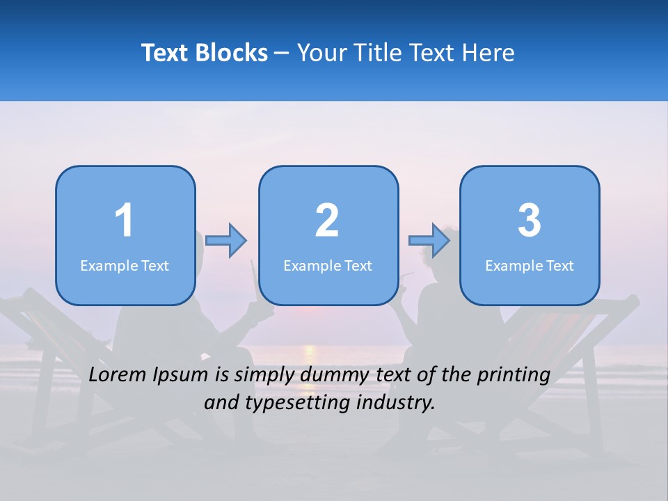 A Man And A Woman Sitting On Beach Chairs At Sunset PowerPoint Template