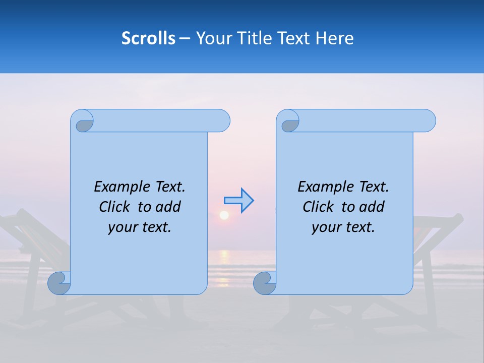 A Man And A Woman Sitting On Beach Chairs At Sunset PowerPoint Template