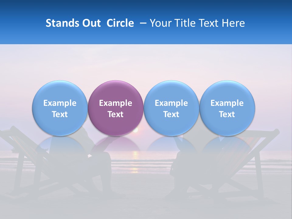 A Man And A Woman Sitting On Beach Chairs At Sunset PowerPoint Template