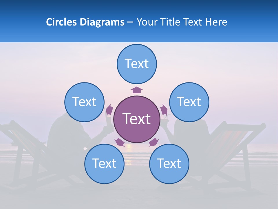 A Man And A Woman Sitting On Beach Chairs At Sunset PowerPoint Template