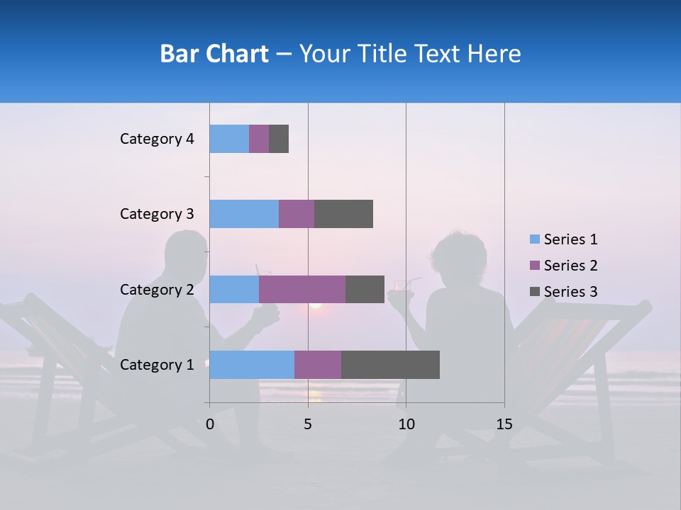A Man And A Woman Sitting On Beach Chairs At Sunset PowerPoint Template